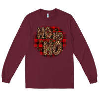 Burgundy ho ho ho wood slice ornament Long Sleeve Tee - JahusDesignShop
