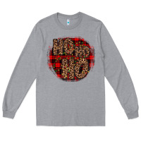 Heather Grey ho ho ho wood slice ornament Long Sleeve Tee - JahusDesignShop