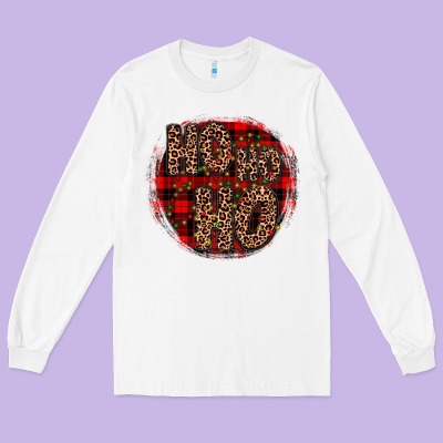 Ho Ho Ho Wood Slice Ornament Long Sleeve Tee Designed By Jahusdesignshop