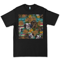 Black western two cute heifers seamless pattern Premium Tee - HRA Design Shop
