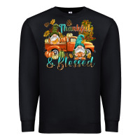 Black Fall Thankful and blessed Premium Sweatshirt - NancyCooperArtShop