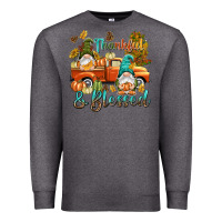 Charcoal Heather Fall Thankful and blessed Premium Sweatshirt - NancyCooperArtShop