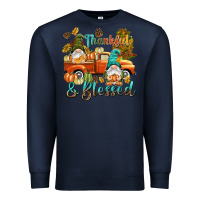 Navy Fall Thankful and blessed Premium Sweatshirt - NancyCooperArtShop