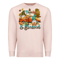 Pale Pink Fall Thankful and blessed Premium Sweatshirt - NancyCooperArtShop