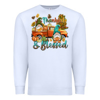 White Fall Thankful and blessed Premium Sweatshirt - NancyCooperArtShop