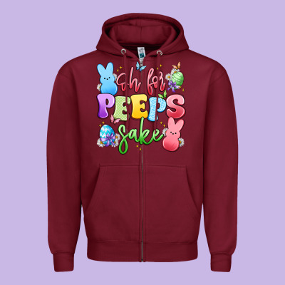 Oh For Peeps Sake Zipper Hoodie Designed By Artiststas