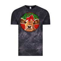 Cloud Black Christmas Cow Vintage Tee - Jasminsmagicworld