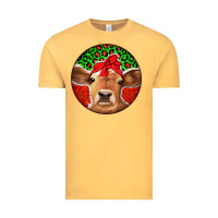Vintage Mustard Christmas Cow Vintage Tee - Jasminsmagicworld