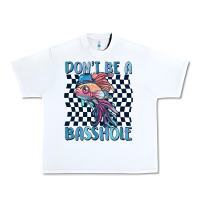 White dont be a basshole Urban Heavy Tee - MaliasSmallBusiness