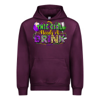 Mauve Wine This girl needs a drink Urban Hoodie - FaDigitalArtStudio