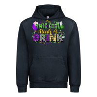Navy This girl needs a drink Urban Hoodie - FaDigitalArtStudio