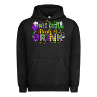 Pigment Black This girl needs a drink Urban Hoodie - FaDigitalArtStudio