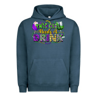 Pigment Midnight Navy This girl needs a drink Urban Hoodie - FaDigitalArtStudio