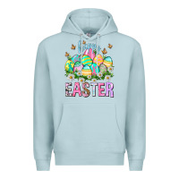 Blue Mist Happy Easter with eggs Easter Day Premium Hoodie - HowdyJamesFarm