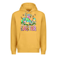 Mustard Happy Easter with eggs Easter Day Premium Hoodie - HowdyJamesFarm