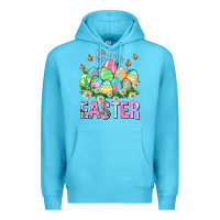 Ocean Blue Happy Easter with eggs Easter Day Premium Hoodie - HowdyJamesFarm