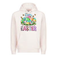 Pale Pink Happy Easter with eggs Easter Day Premium Hoodie - HowdyJamesFarm