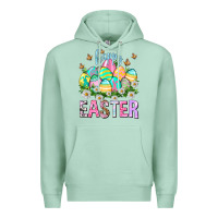 Seafoam Happy Easter with eggs Easter Day Premium Hoodie - HowdyJamesFarm
