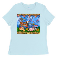 America Farm Animals Truck 20oz Skinny Tumbler Ladies Tee | Teevron