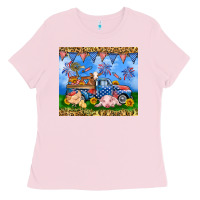Bubblegum Pink America farm animals truck 20oz skinny tumbler Ladies Tee - Neo Western