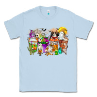 Dusty Blue Halloween Western Boo Coffee Cups Classic Tee - CowhideDigitalArt