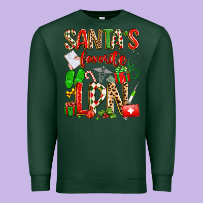 Santa's Favorite Lpn Premium Sweatshirt Designed By Texasbilliewilder