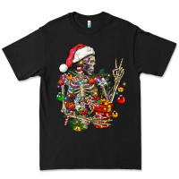 Black Christmas lights and skeleton Premium Tee - FaDigitalArtStudio