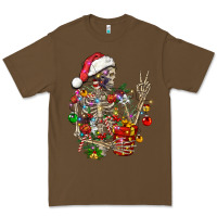 Cacao Christmas lights and skeleton Premium Tee - FaDigitalArtStudio