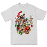 Dove Grey Christmas lights and skeleton Premium Tee - FaDigitalArtStudio