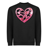 Black dinosaur valentine heart Heavyweight Sweatshirt - MaliasSmallBusiness