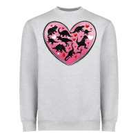 Heather Grey dinosaur valentine heart Heavyweight Sweatshirt - MaliasSmallBusiness
