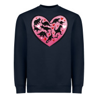 Navy dinosaur valentine heart Heavyweight Sweatshirt - MaliasSmallBusiness