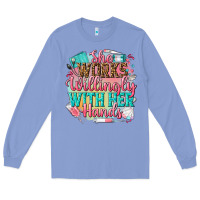 Colony Blue she works willingly with her hands Long Sleeve Tee - NancyCooperArtShop