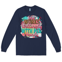 Navy she works willingly with her hands Long Sleeve Tee - NancyCooperArtShop