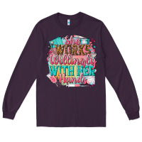 Plum she works willingly with her hands Long Sleeve Tee - NancyCooperArtShop