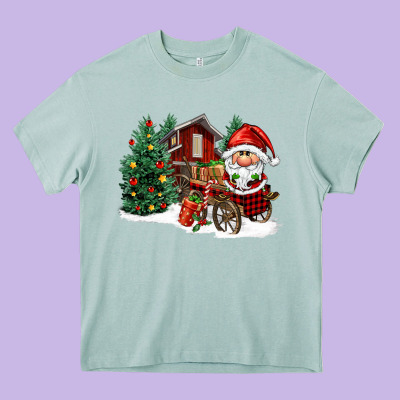 Christmas Gnomes Barnyard Heavy Core Tee Designed By Fadigitalartstudio