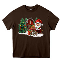 Chocolate Brown christmas gnomes barnyard Heavy Core Tee - FaDigitalArtStudio