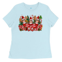 Baby Blue Christmas girl elfs Ladies Tee - FaDigitalArtStudio