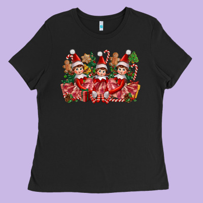 Christmas Girl Elfs Ladies Tee Designed By Fadigitalartstudio