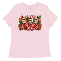 Bubblegum Pink Christmas girl elfs Ladies Tee - FaDigitalArtStudio