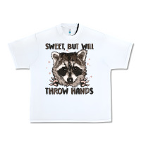 White sweet but will throw hands Urban Heavy Tee - MaliasSmallBusiness