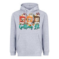 Heather Grey Candles with Fall Getting Lit Heavyweight Hoodie - texasbilliewilder