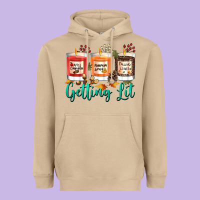Candles With Fall Getting Lit Heavyweight Hoodie Designed By Texasbilliewilder