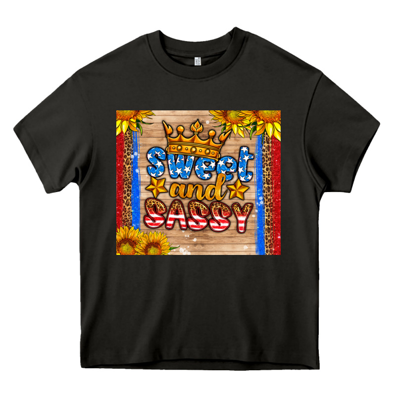 Usa Flag Sweet And Sassy Heavy Core Tee by HRA Design Shop | Teevron
