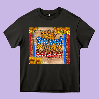 Usa Flag Sweet And Sassy Heavy Core Tee Designed By Hra Design Shop