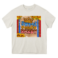 Cream usa flag sweet and sassy Heavy Core Tee - HRA Design Shop