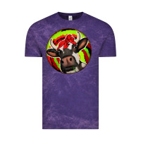 Cloud Purple Christmas Cow Vintage Tee - Jasminsmagicworld