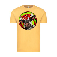 Vintage Mustard Christmas Cow Vintage Tee - Jasminsmagicworld