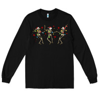 Black dancing skeleton christmas Long Sleeve Tee - MaliasSmallBusiness