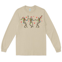 Mushroom dancing skeleton christmas Long Sleeve Tee - MaliasSmallBusiness